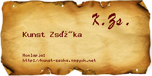 Kunst Zsóka névjegykártya